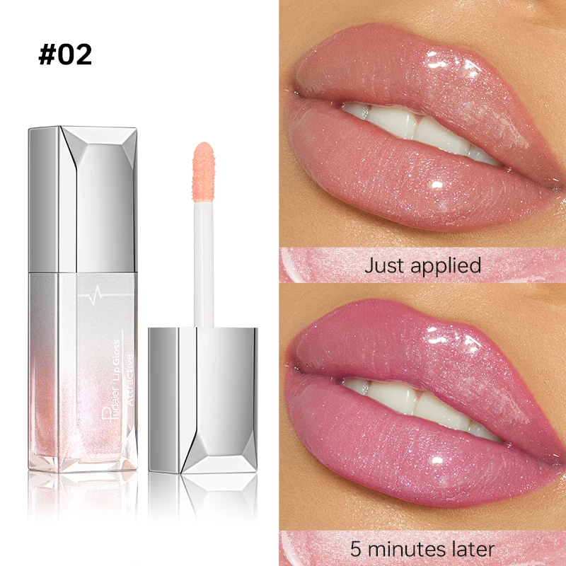 Brilho labial exuberante e brilhante que muda de cor – hidratante, perfeito para camadas sobre forros labiais para carnosos