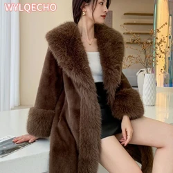 Winter Fashion Faux Fur Faux Fox Fur Fur Coat women's mid-length Loose Warm Jacket Luxurious Warm Loose Coat For Woman