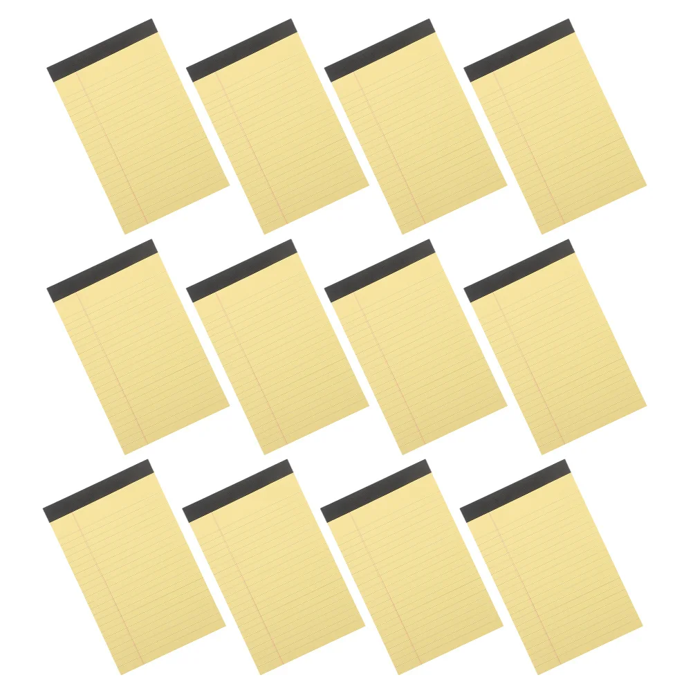 

12 Pads Legal Notepads Yellow Wide Ruled Writing Pads for Students Professionals Portable Memo Pad Office Supplies Bulk Note