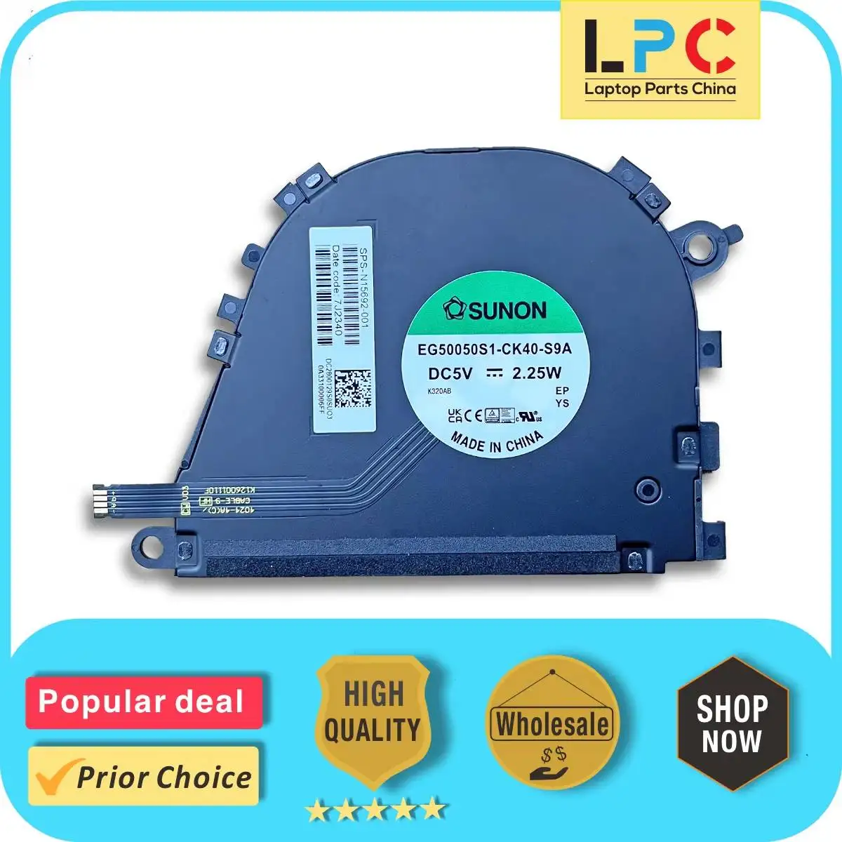 For HP Envy x360 13-bf CPU Cooling Fan New Original Laptop Cooler Radiator Heat Sink DC 5V N15692-001