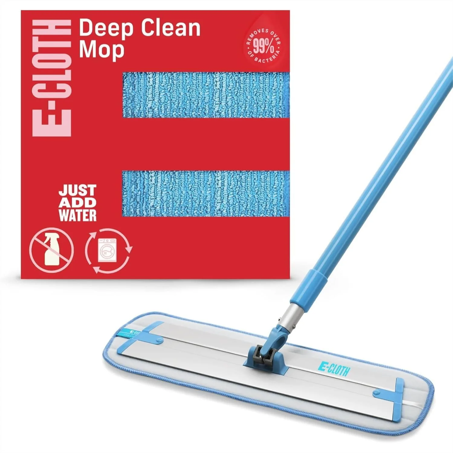 

Deep Clean Microfiber Mop Pad for Hard Floors, Reusable, Machine Washable, Wet or Dry Use, No Refills Needed