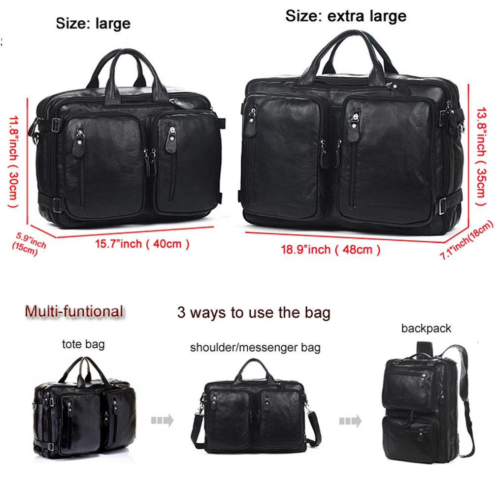 Multi-Function Genuine Leather Men\'s Travel Bag Luggage travel bag Leather Duffle Bag Large Men Weekend Bag Overnight Big Duffel