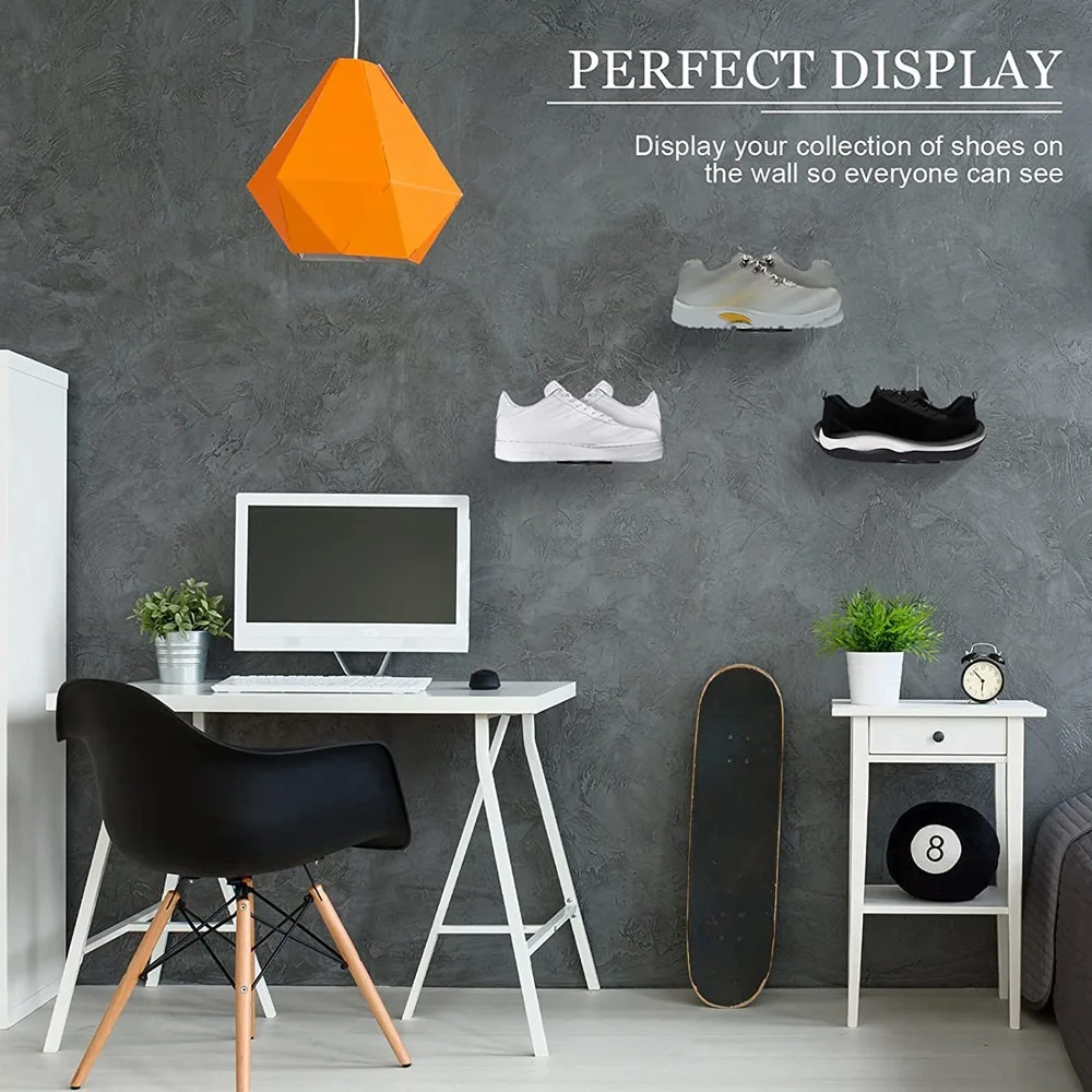 

6 Pack Floating Shoe Shelves,Acrylic Wall Mounted Shoe Display Shelves,For Display Collectible Shoe&Sneaker-AT36