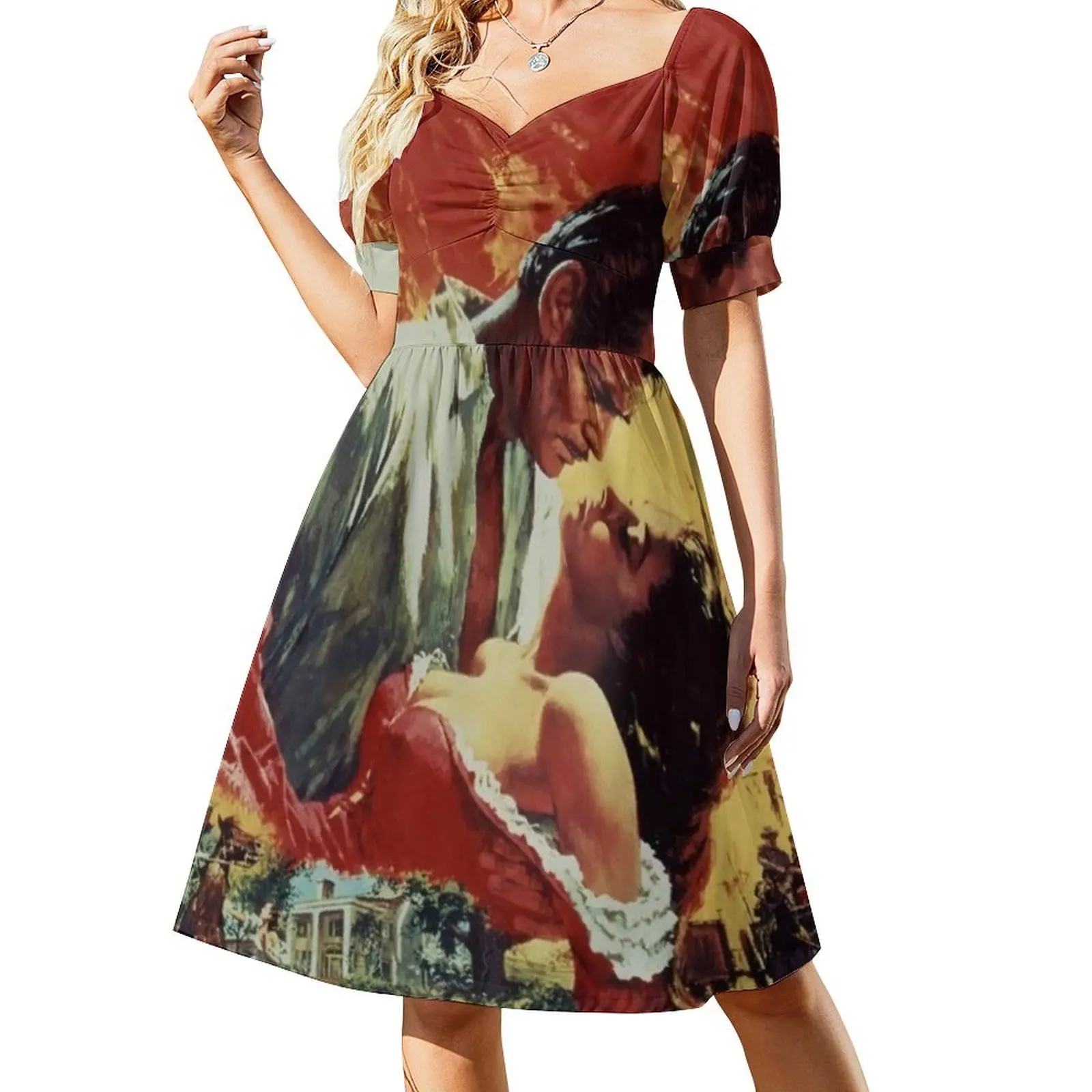 

romantic gone with couple Short-Sleeved Dress beach dresses womens dress long dresses for women woman dress