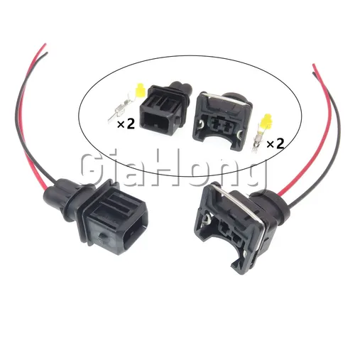 1 juego de 2 vías 827551 -3 828657 -3 Enchufe impermeable de carcasa de plástico automática de montaje de CA 106462 -1 Toma de arnés de cable de inyector de combustible para automóvil