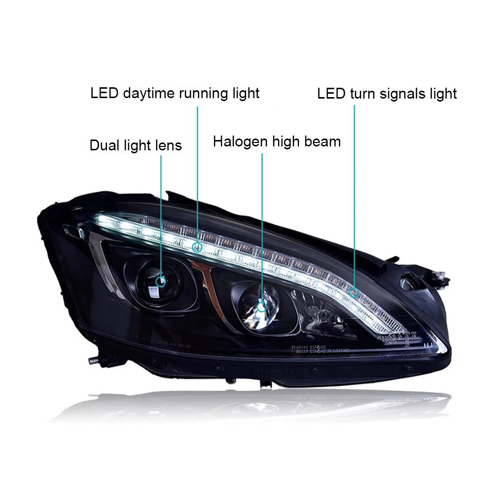 

Car Lights for Benz W221 LED Headlight 2006-2009 S300 S350 S500 S600 Head Lamp Drl Projector Lens Automotive Accessories