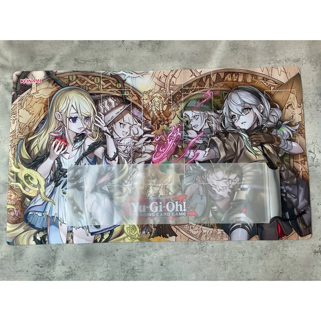600x350mm Yu-Gi-Oh！Asteria of The White Forest & Lisette of The White Forest Playmat 1.5mmseamless Edge Board Game Card Mat Toys