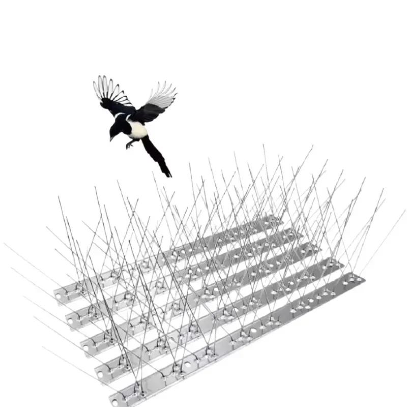15/1set Stainless Steel Anti-bird Thorns Deterrent Wire Nails Garden Fence Roof Anti-pigeon Squirrel Cat Bird Repellent 25-50cm