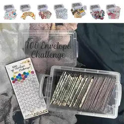 100 Envelope Challenge Box Money Saving Binder Budget Planning Handbook Savings Challenge Budget Box For Repay Loan Holiday Gift