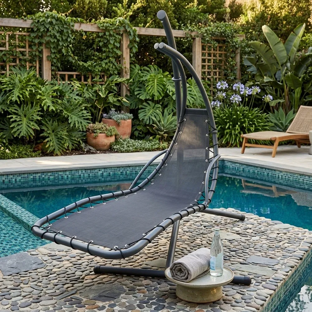 Outdoor Hanging Curved Chaise Lounge Chair Swing Replacement Fabric Cloth 64x197x23CM Patio Hanging Lounge Chair Seat Cloth