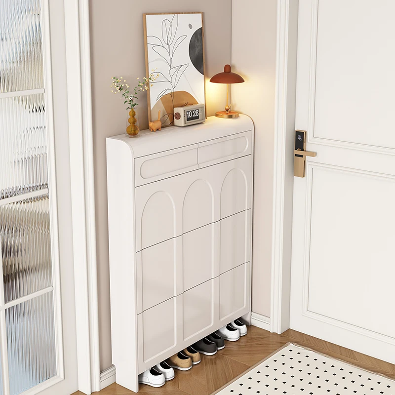 Gabinetes de zapatos modernos para sala de estar, Zapatero Simple blanco ultrafino para dormitorio, cajón de pared, muebles multifuncionales