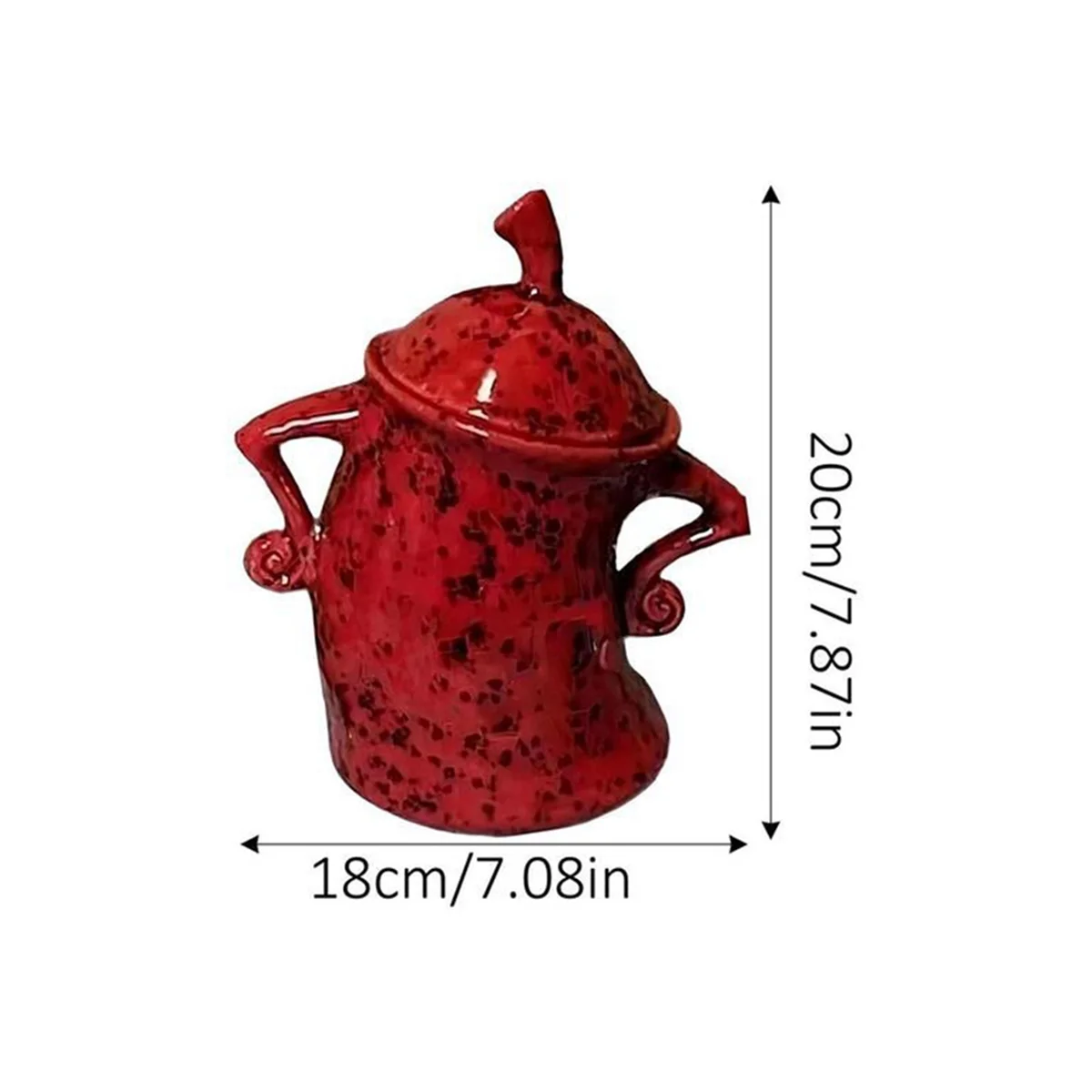 برطمان لطيف لعلبة تخزين الطعام مع غطاء محكم لصندوق تخزين المطبخ وحاوية الطعام وكوب حبوب البن والشاي (أحمر)