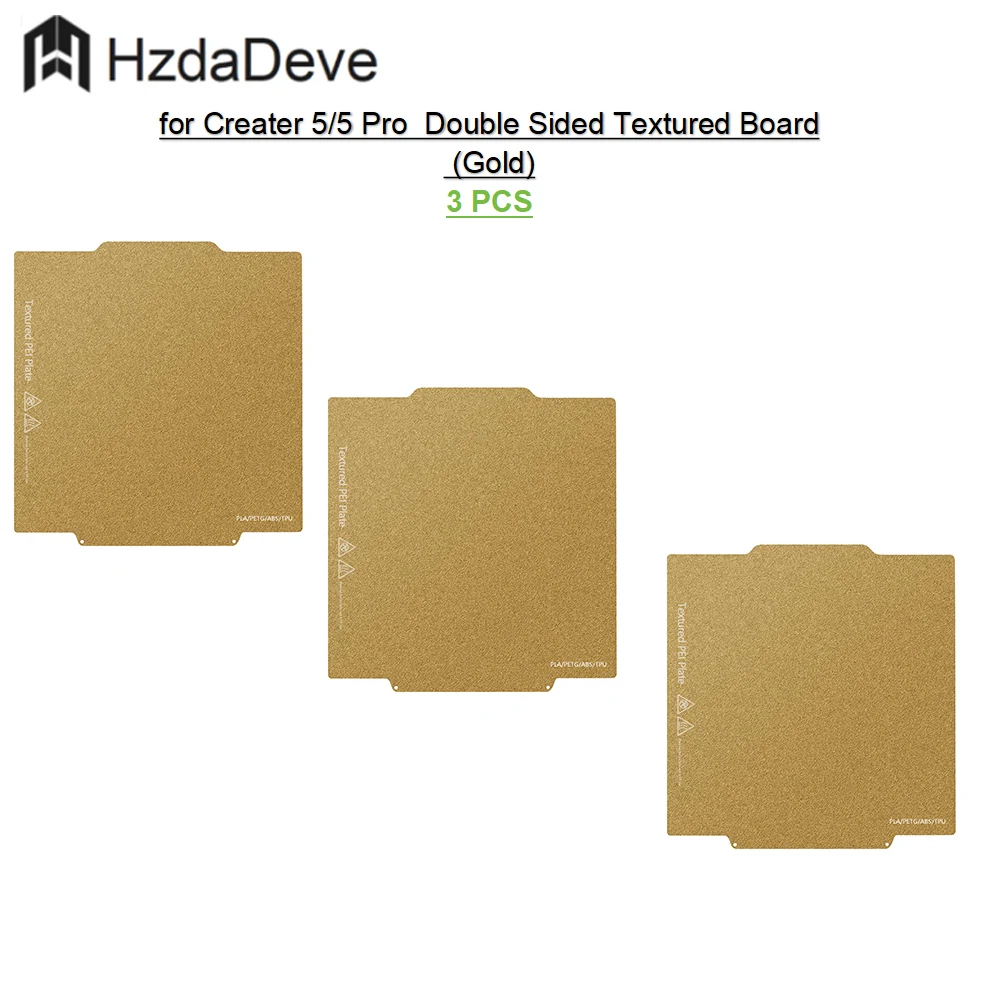 

HzdaDeve for Flashforge Creator 5/5 Pro Double Sided Textured Board Heated Dual PEI Sheet Spring Steel High Adhesion Platform