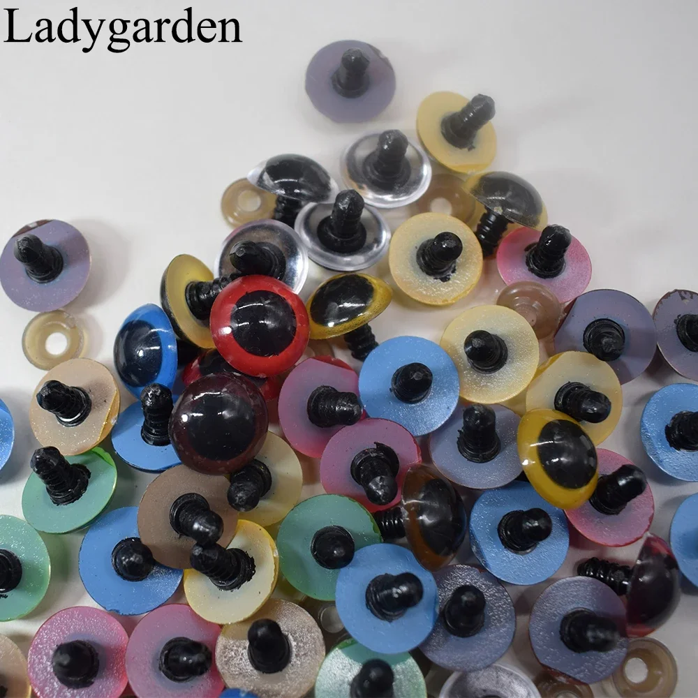 100pcs 8-18mm Plastic Doll Eyes Safety Eyes for Teddy Bear Stuffed Toys Snap Animal Scrapbooking Puppet Dolls Craft Eyes for Toy