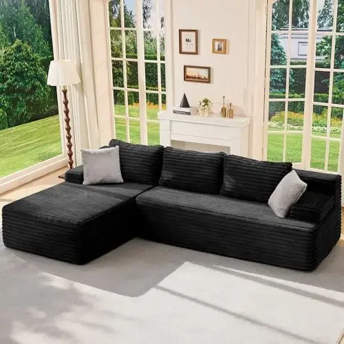 Boneless Couch Modular Sectional Sofa L-Shape Cloud Couch Lounge | 96