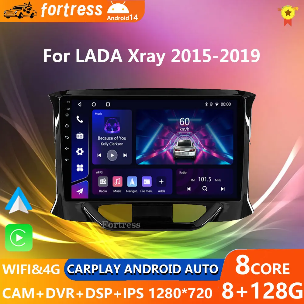 For LADA X Ray Xray 2015 - 2019 2 Din Android 12 Car Radio Multimedia Video Player Stereo Carplay Auto 4G Head Unit GPS IPS DSP