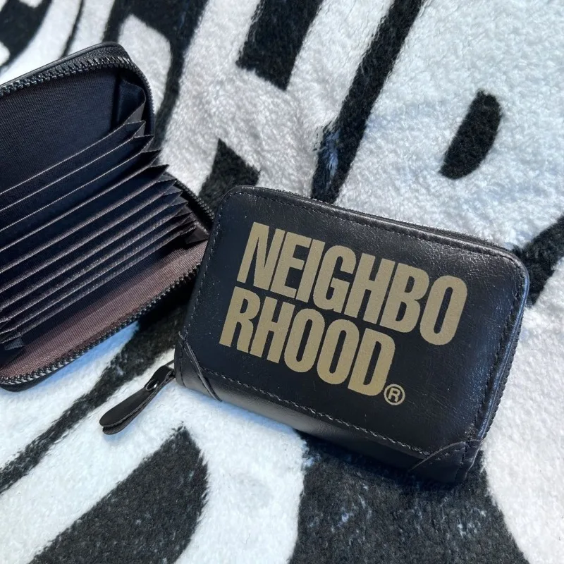 NEIGHBORHOOD Style Leather Business Card Holder for Men, Anti-Magnetic Multi-Slot  Case, Compact & Large Capacity