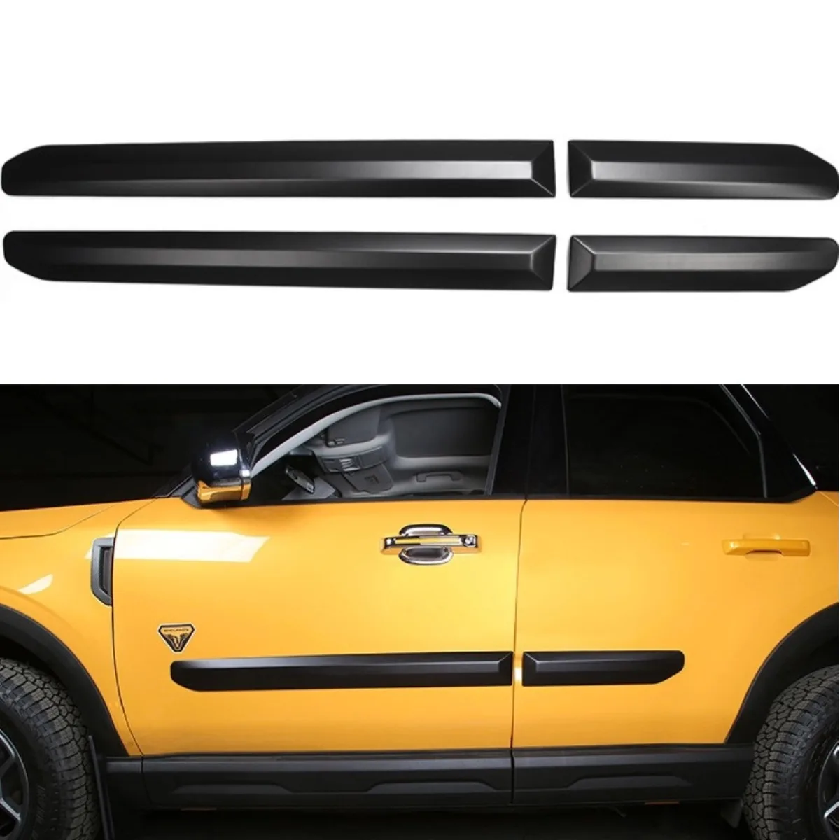 

For Ford Bronco Sport 2021 Exterior Accessories Plastic Side Door Body Molding Strips Body Side Molding Sill Chin Body Kit