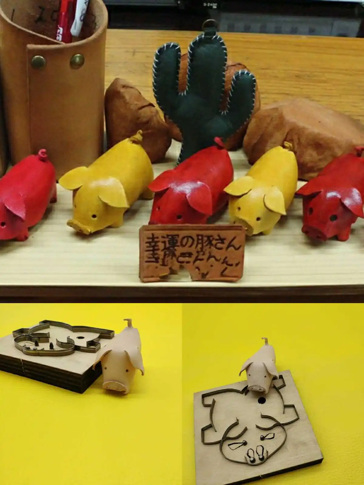 diy hand machine punch tool set designer leather craft pig decoration die cutting knife mould