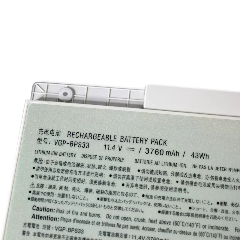 

New Laptop Battery for SONY VGP-BPS33 VAIO SVT-14 SVT-15 T14 T15 BPS33 Touchscreen Ultrabooks 11.4V 3760mAh 43Wh Bateria