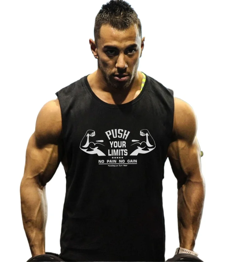 Muscleguys Fitness Tank Tops Men Bodybuilding Stringer Singlets Summer Brand Gym Clothing Cotton Vest Running Sleeveless Shirt
