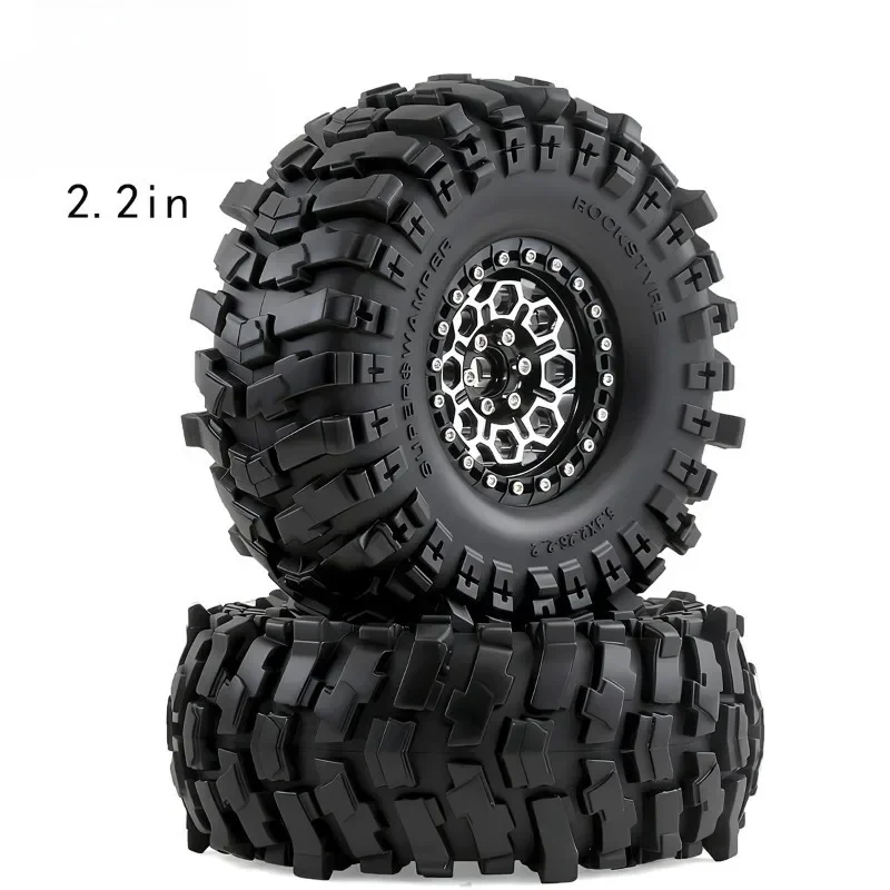 

135mm Metal 2.2" Beadlock Wheel Rim Tire Set for 1/10 1/8 RC Crawler Car Axial SCX10 H8H YK4083