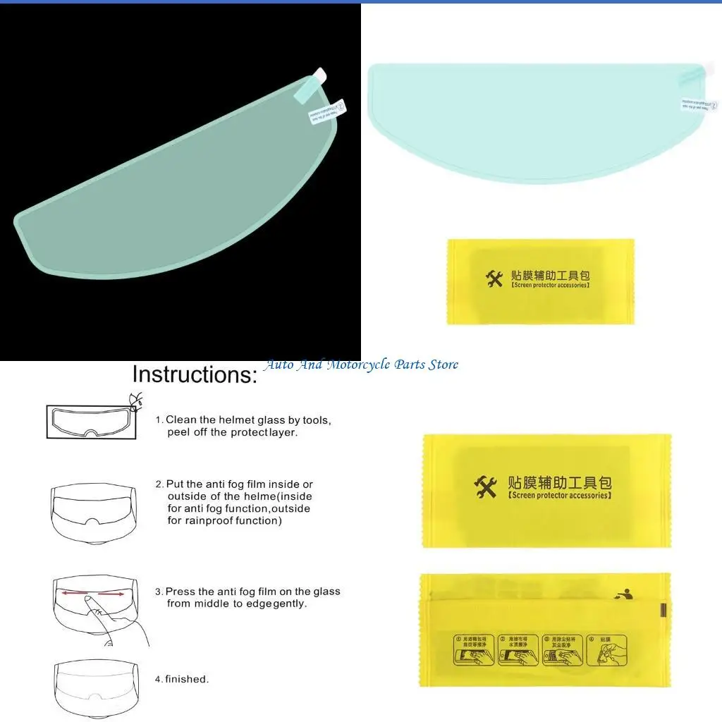 P9FD Motorcycle Helmet Anti-Fog Lens Clear Patch Film Universal Compatible for K3 K4 AX8 MT Full Half Face Off-road Helmets