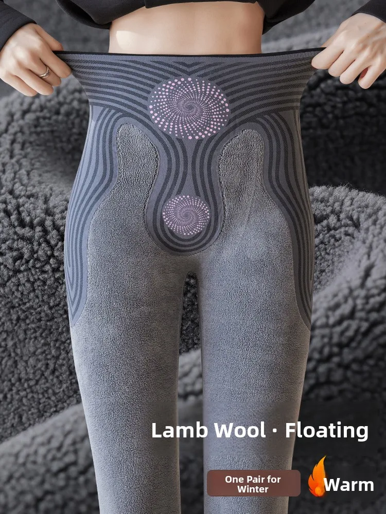 

Thiened Lamb Velvet ark Pants Women's Outerwear Winter Fce Lined Warm Yoga Pants High Waist Tight Base Layer Pants