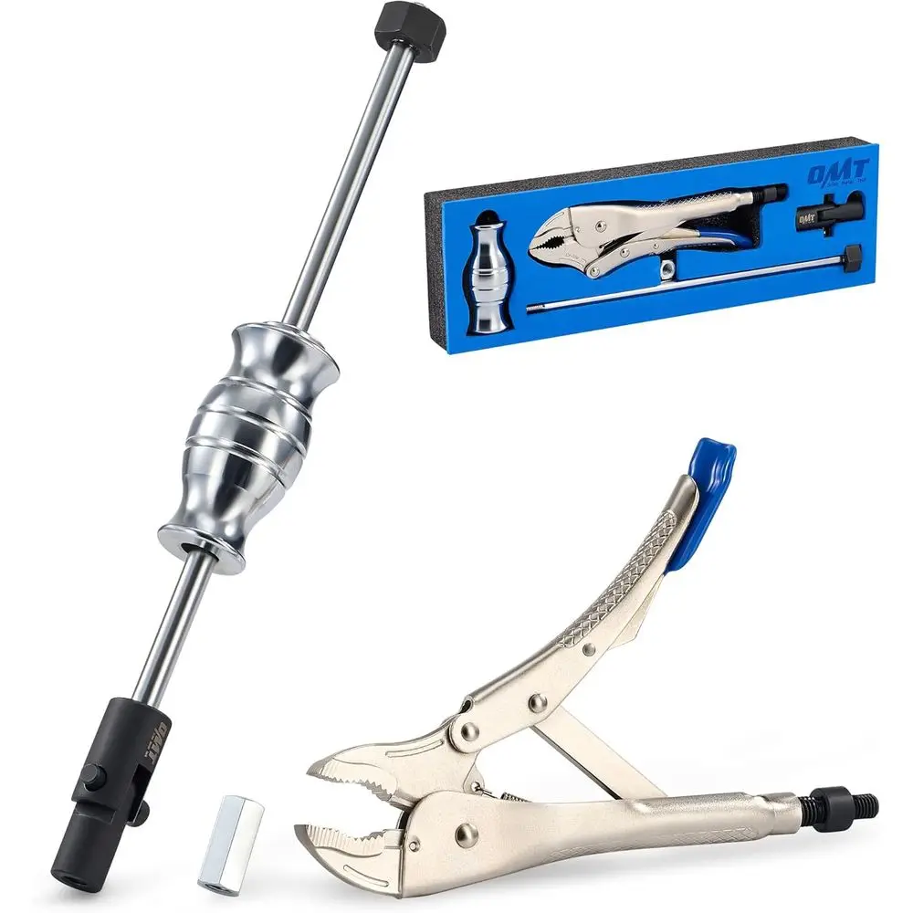 

Orion Motor Tech Vise Grip Slide Hammer, 9.8 in Locking Pliers 2 lb Slide Hammer with Quick Release Swivel Contor, Locking Plier