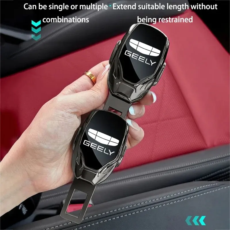 Car Seat Belt Extension Plug Metal Seat Belt Clip Adjustable Extender For GEELY Coolray Aktie Tugella Atlas GC6 Auto Accessories