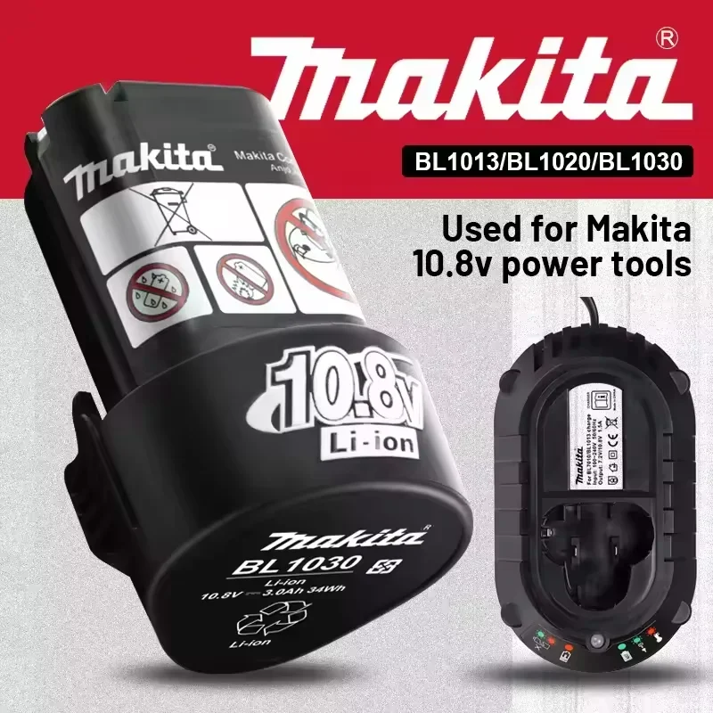 

Makita 10.8v original battery BL1013 BL1020 BL1030, DF030D Makita 10.8v/12V charger, replacement tool 10.8v MakitabatteryBL1030