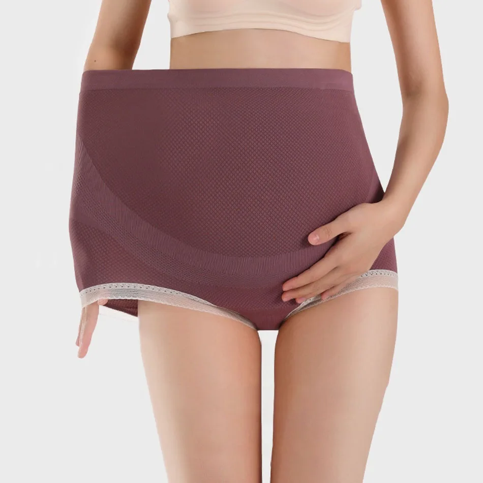 Elevate Your Comfortable with High Waisted Maternity Panties Belly Band Intimates Support Breathable Fabric and Stylish Design