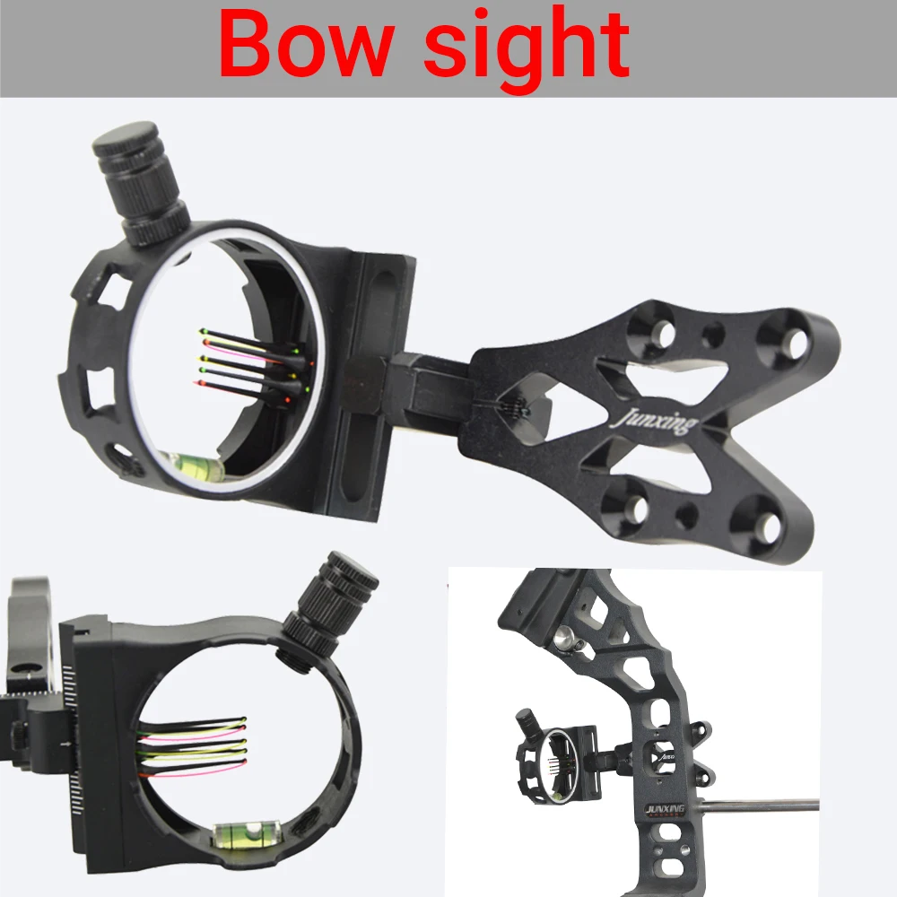 

Compound Bow Sight 5 Pin Sight 0.019 inch Optical Fiber Aluminum Alloy Archery Bow Hunting Shooting Target Practice Sight