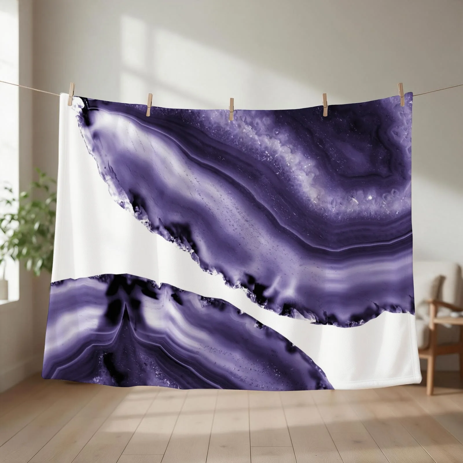 Ultra Violet Agate #3 #gem #decor #art Throw Blanket Hair Weighted funny gift cosplay anime Blankets