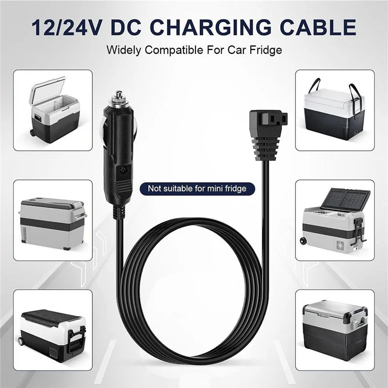 كابل طاقة ثلاجة السيارة AY03-12V، كابل تمديد ثلاجة الفريزر بطول 2 متر مع محول ولاعة السجائر لسخان الثلاجة