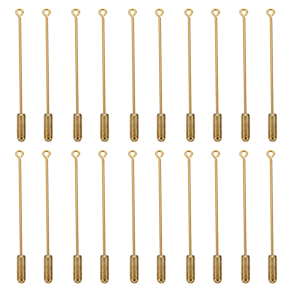 

20Pcs Brooch Pins Copper Metal Stick Long Needle Decorative Fasteners for Wedding Party Jewelry