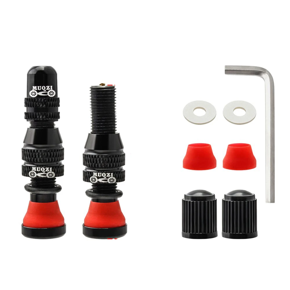 40mm Bike For-Schrader Valve Tubeless Tire Valve With Wrench Tubeless Tyre Valv For-Corrosion Resistance Abrasion Resistance