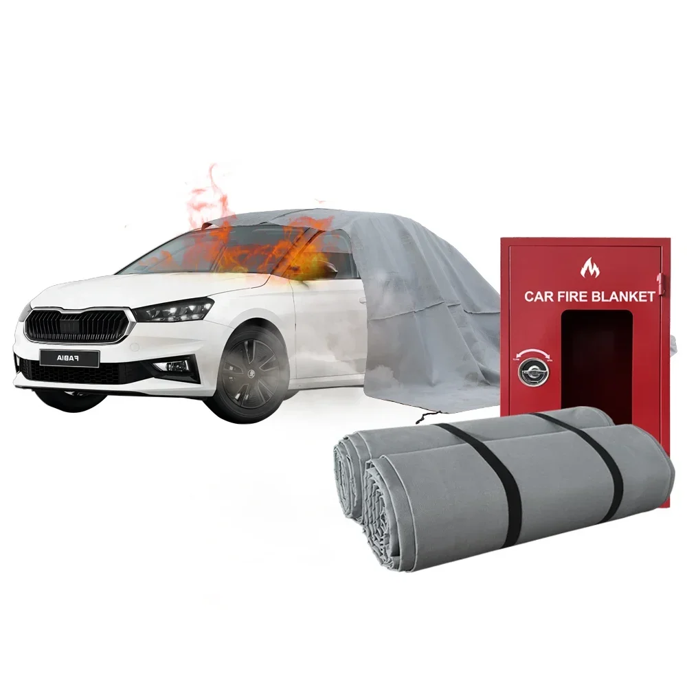 

Hot selling Electric car fire blanket 20ft x 30ft car fireproofing protector for parking lots