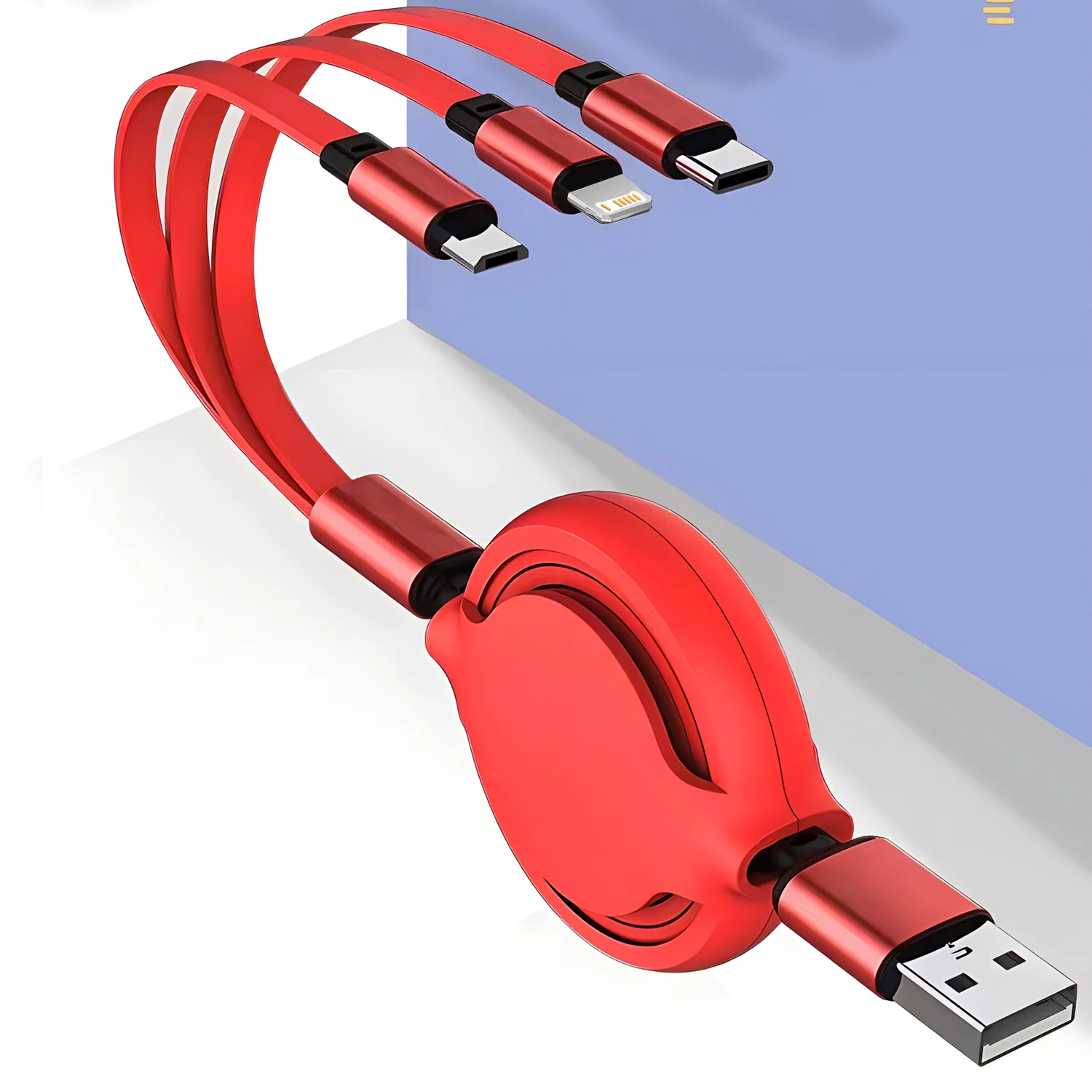 Retractable 100W 3 in 1 Fast USB Cable for Huawei/Honor Portable 3 in 1 Micro USB Type C Charger Cable For iPhone Samsung