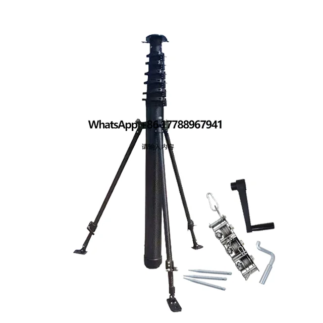 

2.5m 3m 4m 5m 6m 7m Manual Lifting Tripod Telescopic Tower Pole Steel Lightweight Portable Antenna Mast