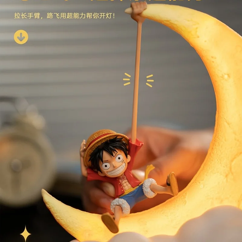 One Piece Original Luffy Night Light Anime Peripheral Desktop Decoration Magnetic Control Moon Lamp Funny Holiday Gift Toys