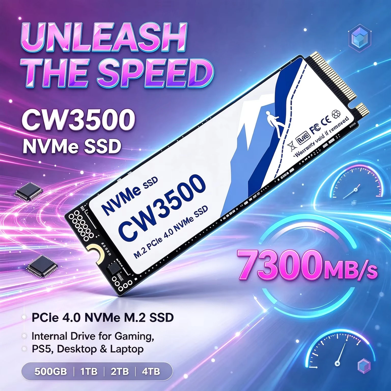 M.2 Nvme 4Tb Pcie 4.0 Ssd - SSD NVMe CW3500 7300MB/s PCIe 4.0