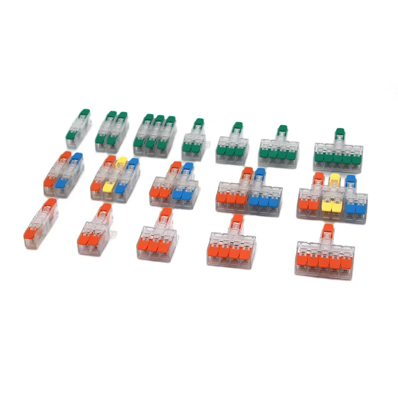 Wire Connector 1 2 3 Pin Terminal Blocks Splitter Led Electric Push in Quick Connectors Conductor Cable Junction Box 0.5-6mm²