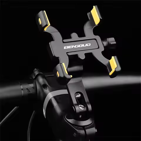 Aluminum Alloy Bicycle Cell Phone Holder Handlebar Four Claw Bracket Mount 360&deg; Rotating Adjustable for IPhone Samsung Universal