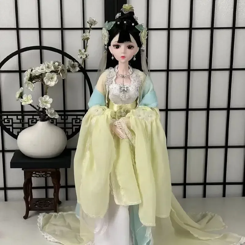 

Кукла Bjd высотой 60 см, полный набор, 1/3 древней китайской одежды Hanfu, многосоставная одежда для девочек, игрушки, подарок на день рождения