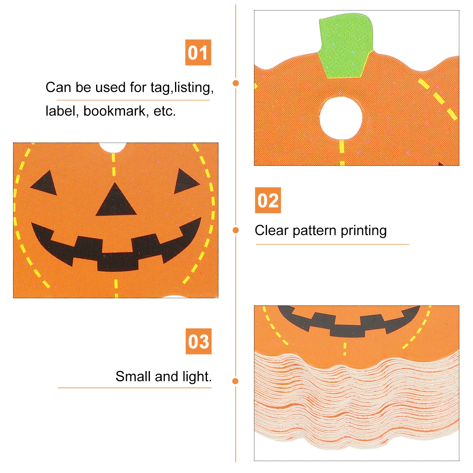 50Pcs Halloween Pumpkin Hanging Tags Paper Gift Tags Environmentally Friendly Pumpkin Shape Labels for Holiday Birthday