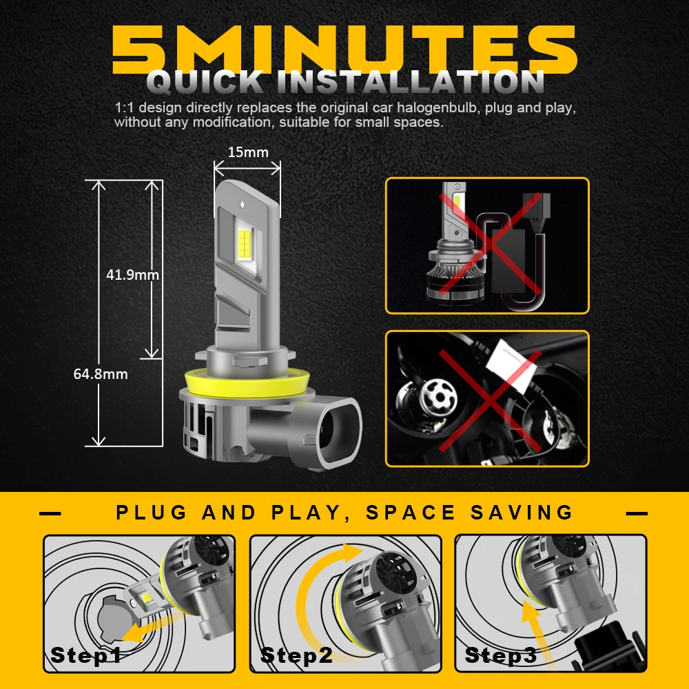 BMTxms 2 buah lampu depan mobi - Led Headlight Bulb H7 20000Lm ulasan dan harga