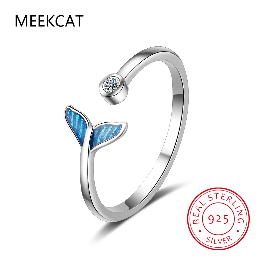 女性のためのスターリングシルバーの人魚の尾のリング,リング,925