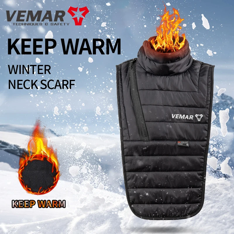 

VEMAR Motorcycle Full Neck Protectors Scarf Mask Windproof Warm Motorcycle Mask Winter Cycling Fleece Balaclava Moto Neck Cover