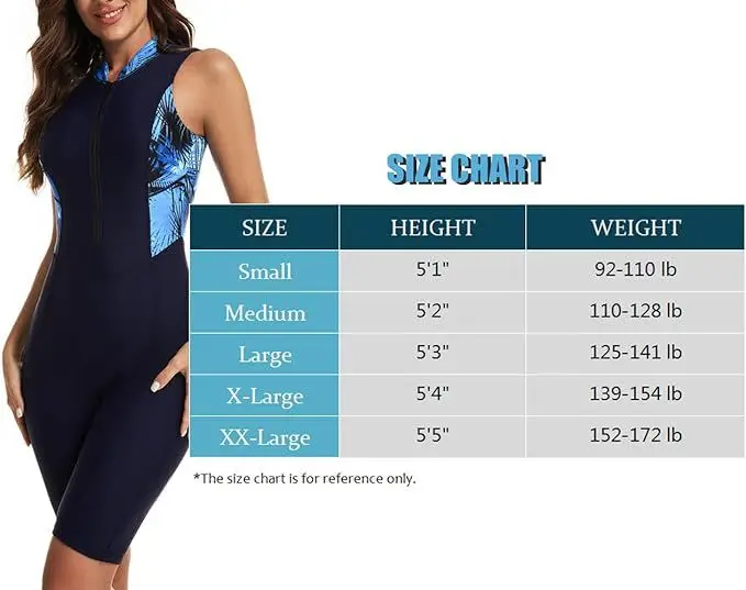 Women's Sleeveless Surf Suit Summer Back Zip Up Rash Guard for Surfing Diving Sun Protection Quick Dry One-Piece Swimsuit